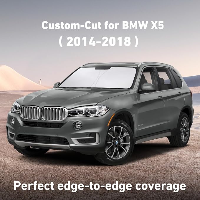 EcoNour Windshield Sunshade Compatible for BMW X5 2014-2016 2017 2018 | Sun Visor for Front Windshield & Window Sun Shade Cover, UV Heat Blocker & Protector, Car Accessories - Image 2