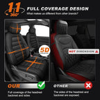 Seat Covers Custom Fit for Honda CRV 2017 2018 2019 2020 2021 2022 | CR-V Faux Leather Car Seat Cover Full Set Front & Rear Car Seat Protector(Black,5 Seats) - Image 3