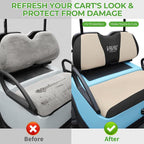 10L0L Golf Cart Seat Covers for Yamaha EZGO Club Car Seat Towel Cushion | Breathable Mesh All-Season Front/Rear Seat Blanket, UV Resistant, Cool Comfort, Machine Washable, Easy On, Great Golf Gift - Image 3