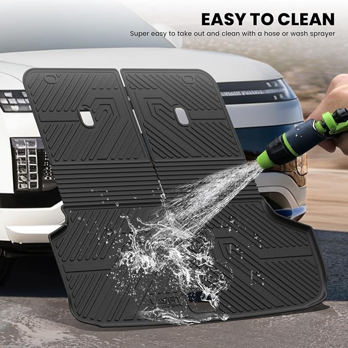 LASFIT Cargo Mats for Hyundai Ioniq 9 2026 | All Weather TPE Custom Fit Cargo Trunk Mat & Backrest Mats Accessories, Black - Image 8