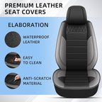 Car Seat Covers Fit for Acura MDX 2004-2025 2026 Front Set | Faux Leather Waterproof Automotive Seat Protectors,Compatible with Airbags,Easy to Install,2 Seats Grey - Image 4