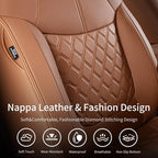 Huidasource Custom Fit RAV4 (Gas Only) Front Seat Covers, Brown Waterproof Faux Leather Full-Coverage for 2019-2024 Toyota RAV4 LE/XLE & XLE Premium/Limited (Does Not Fit Adventure and TRD Off-Road) - Image 5