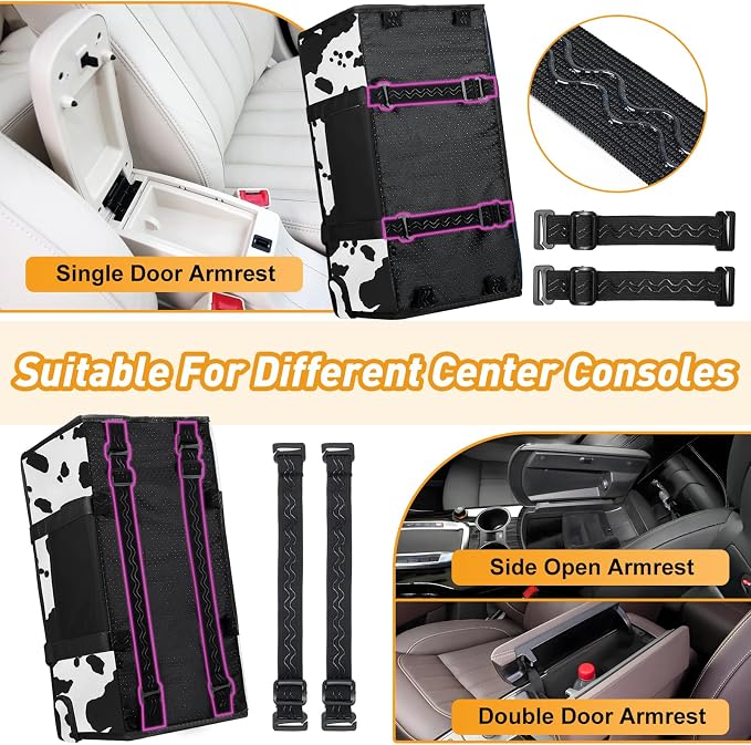 Portable Dog Car Seat for Small Dogs, Puppy Car Seat, Cow Pattern | Booster Seat With Safety Leash & Adjustable Straps Keeps Small Dogs Secure. Removable Washable Cushion. Fits Most Cars. - Image 4
