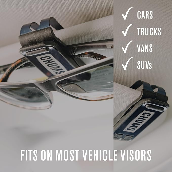 Chums Glasshopper Clip - Metal Sun Visor Glasses Holder for Vehicles - Car, Truck, or SUV Sunglasses Mount Attachment (Black) - Image 3