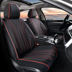 FLORICH Leather Car Seat Covers, Automotive Seat Cover 2 Pack Waterproof Seat Covers for Cars Driver Seat Cover Protectors Universal Fit for Most Cars SUV Trucks Vehicles, Black&Red Line by FLORICH