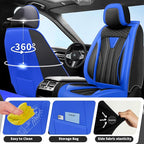 Fit Altima Car Seat Covers for Nissan Altima 2010-2025 2026- Full Set Premium Leather, Waterproof&Breathable, All-Weather Seat Cushion Protecto & Airbag Compatible, 2 Front Seat Blue & Black - Image 4