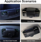 KINIVA Sunglasses Holder for Car Visor Leather Glasses Case with Clips for Car Visor Automotive Interior Visor Accessories Apply to All Car Models (10 Black) - Image 5