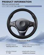 Cxtiy Car Steering Wheel Cover for Men Women Universal Leather Steering Covers for Car SUV (Full-Black) - Image 6