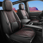 Car Seat Cover Custom Fit for Dodge Ram 1500 2500 3500 2002-2026 Faux Leather Seat Cover Set Compatible with Crew Quad Regular Cab Pickup Truck Cushions (Black & Blue, Front Seat) by DuDuWang