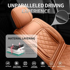 Fit Camry Premium Leather Car Seat Covers for Toyota Camry 2012-2025 2026 - Waterproof，Breathable，All-Weather Seat Cushion Protecto & Airbag Compatible, 2 Front Seat Brown - Image 2