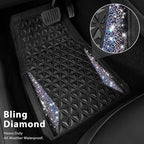 CAR PASS Dazzle Colour Change Car Mats Diamond Floor Mats Full Set Anti-Slip 3D Rhombus Waterproof Universal Trim Fit Liner Glitter Crystal Sparkly Shining Rhinestone Girl Women SUV Sedan Van Colorful - Image 2
