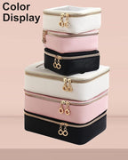 Leather Clear Makeup Bags Set - Travel Clear Cosmetic Bag Case with Zipper, Transparent TSA Approved Toiletry Bags for Travel Essentials Car Accessories for Women (Pink, S+M) - Image 5
