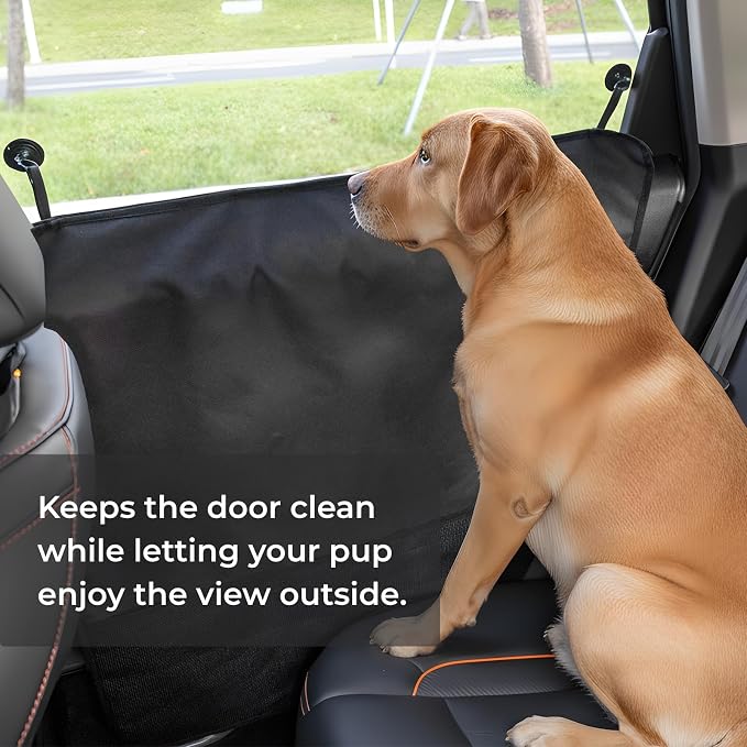 Dog Car Door Protector - Universal Fit for SUV/Sedan/Truck, Black | Waterproof, Odorless Material, Protects Vehicle Doors from Scratching, Drool & Dirt - Image 2