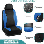 Skechers Car Seat Covers,Leather Seat Covers with GOGA Mat Technology,Waterproof Car Seat Covers Front Seats,Airbag Compatible,Comfort Universal Fit for Most Cars,Vans,Trucks,SUVs,Blue - Image 3