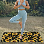 Sunflowers Car Seat Towel Cover Universal Auto Interior Seat Towel | Sunflower Print Car Interior Accessories Universal Non Slip Waterproof Sweat Protector with Storage Bag Yoga Beach Towel - Image 4