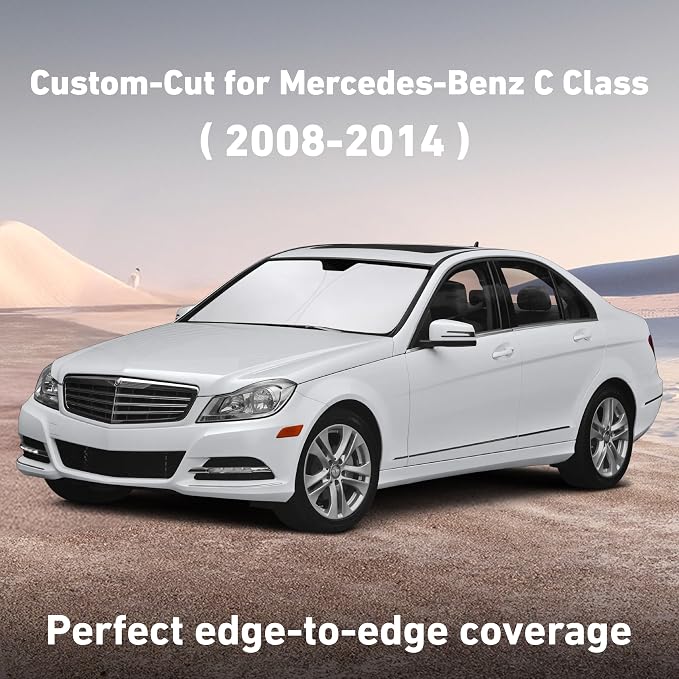 EcoNour Windshield Sunshade Compatible for Mercedes Benz C Class 2008-2014 | Sun Visor for Front Windshield & Window Sun Shade Cover, UV Heat Blocker & Protector, Car Accessories - Image 2