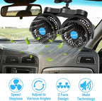 Alagoo 12V Car Fan, Adjustable 4 Inches Dual Head Car Clip Fan for Front/Rear Seat Passenger, 360° Rotatable Cars Fans with Stepless Speed Regulation for Car/Vehicle SUV, RV - Image 5