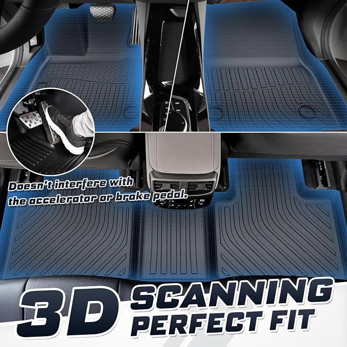 Sunsdrew Floor Mats Set for 2023-2026 Lexus RX350/RX350h/RX500h | All Weather Car Mats Accessories, Rear Cargo Trunk Mat, TPE Rubber, Raised Edge - Image 2