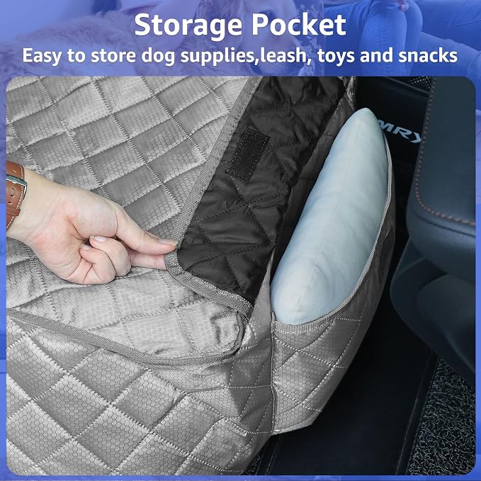 2 Pack Pet Car Seat Cover for Front Seat, Captain Chair Seat Cover | Waterproof Pet Seat Protector, Full Protection with Side Flaps, Non-Slip, Large Front Storage Pocket, Fits Cars/Trucks/SUVs - Image 7