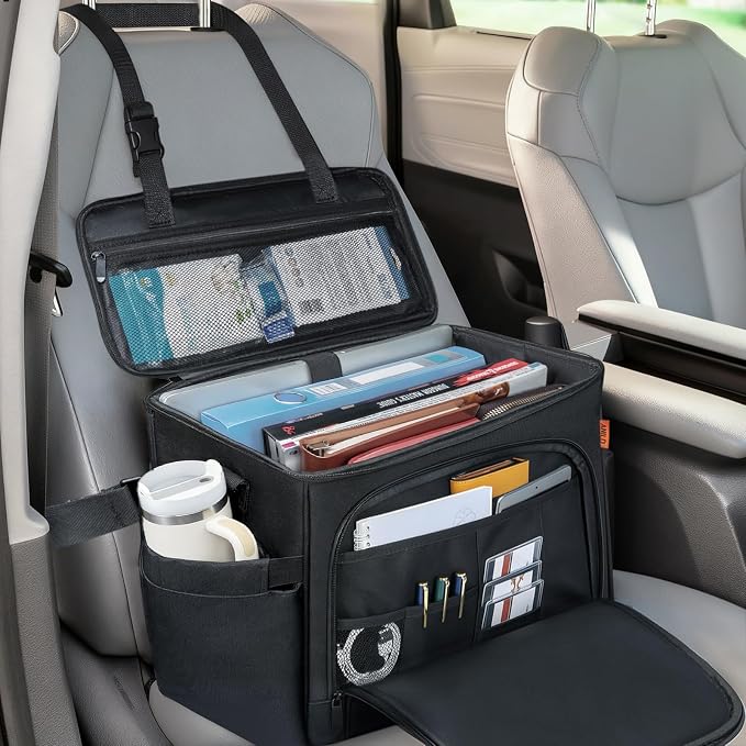 ANILD Front Car Seat Organizer, Car Office Work Truck Organizer | Office Organizer with Desk Supplies Compartment, Detachable Shoulder Strap, Compatible with Cars, Trucks and Vans by ANILD