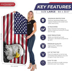 Autoamerics 1-Piece Windshield Sun Shade New American Eagle Flag USA Patriotic Design - Foldable Car Front Window Sunshade for Sedans SUV Truck - Blocks Max UV Rays and Keeps Your Vehicle Cool - Large - Image 2