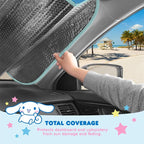 Carbella Cinnamoroll Car Windshield Sun Shade, Official Sanrio Accordion Style Sunshade for Car Window, Cute Kawaii Car Sun Shade Windshield, Cinnamoroll Car Accessories for Women (Lemon Chill) - Image 9