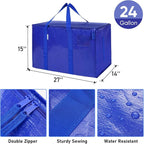 TICONN 8 Pack Extra Large Moving Bags Heavy Duty with Zippers & Carrying Handles, Durable Storage Bags Moving Boxes for Closet Organizers and Storage (8 Pack, Blue) - Image 3