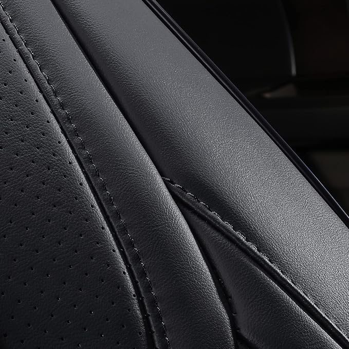 Huidasource Silverado Back Row Car Seat Covers, Split Rear Bench Seat Cushion Cover Fit for Chevy Silverado GMC Sierra 1500 2007-2013&2019-2026, 2020-2026 2500/3500HD Crew Cab WT LS LT(Back Row/Black) - Image 7