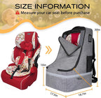 LARIPOP Car Seat Travel Bag for Airplane, Universal Gate Check Car Seat Bag, Padded Backpack with Waist Belt, Reflective Strips & Protective Feet, Fits Infant Convertible Booster Seats, Grey - Image 2