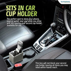 SUPERIOR ESSENTIALS Car Phone Holder & Key Storage Expander for Cupholder - Universal Size Phone Mount for Car - Elegant Design with Easy Installation - Effortless Charging Cell Phone Holder for Car - Image 3