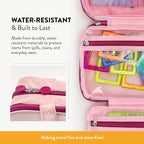 Kids Travel Organizer – Multi-Compartment, Water-Resistant Hanging Bag for Toys, Snacks, & Activities - Compact, Lightweight Design with Hook & Carry Handle - Perfect for Travel Use (Pink, Small) - Image 3