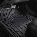 FH Group Premium Liners Tall Channel Trimmable All Weather Rubber Full Set Car Floor Mats (Black) w. Trimmable All-Season Cargo Liner (Black) - Universal Fit for Cars Trucks and SUVs - Image 3