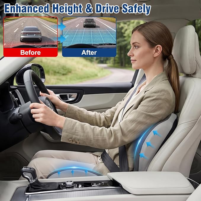 Car Seat Cushion Office Chair Cushion with Lumbar Support Pillow | Ergonomic Seat Cushion for Relieve Sciatica & Tailbone Pain, Ideal for Car Driving Truck Office Chairs Wheelchairs Home Use - Image 3