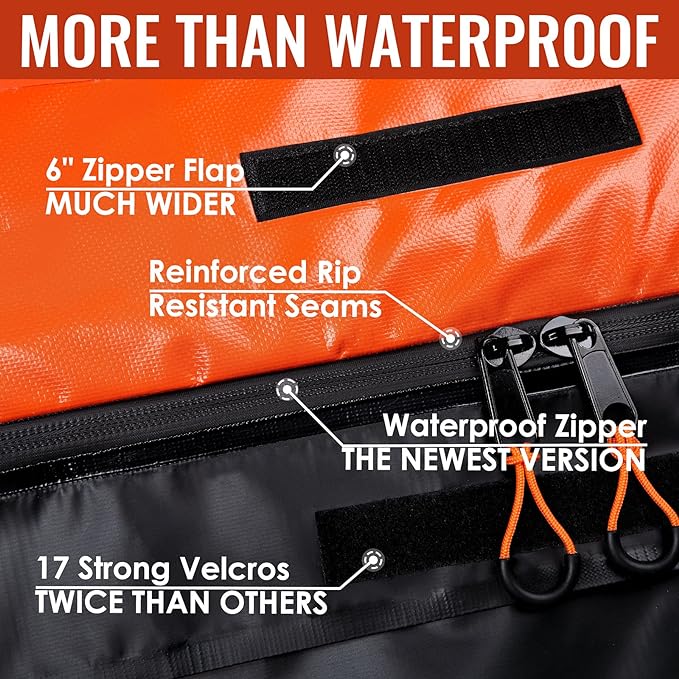 Car Rooftop Cargo Carrier Bag, 15 Cubic Feet Waterproof Heavy Duty 840D Car Roof Bag for All Vehicle with/Without Racks - Anti-Slip Mat, 6 Door Hooks, Storage Bag, 2 Extra Straps, Luggage Lock - Image 3