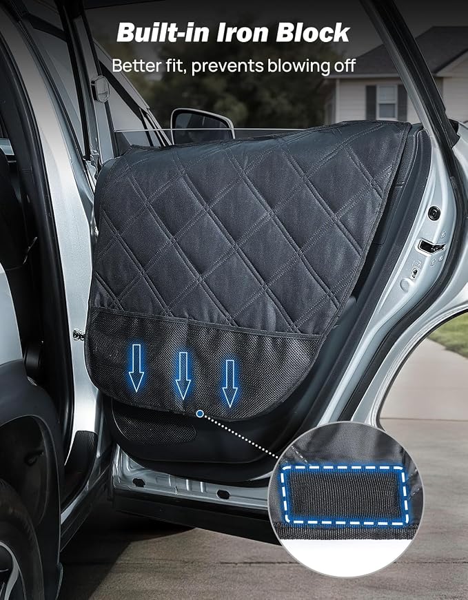 JOYTUTUS Dog Car Door Protector Compatible with Sedan/Family Car/Small SUV, Waterproof & Anti-Scratch Door Protector from Dog Scratching with Storage Pockets (2 Packs Universal Fit) - Image 6