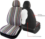 Car Seat Cover Hippie Boho Baja Saddle Blanket 4PCS Front Set Grey | Breathable, Washable without Fading, Anti-Slip, Airbag Compatible, Universal Fit for Most Automotive, Sedan, SUVs - Image 9