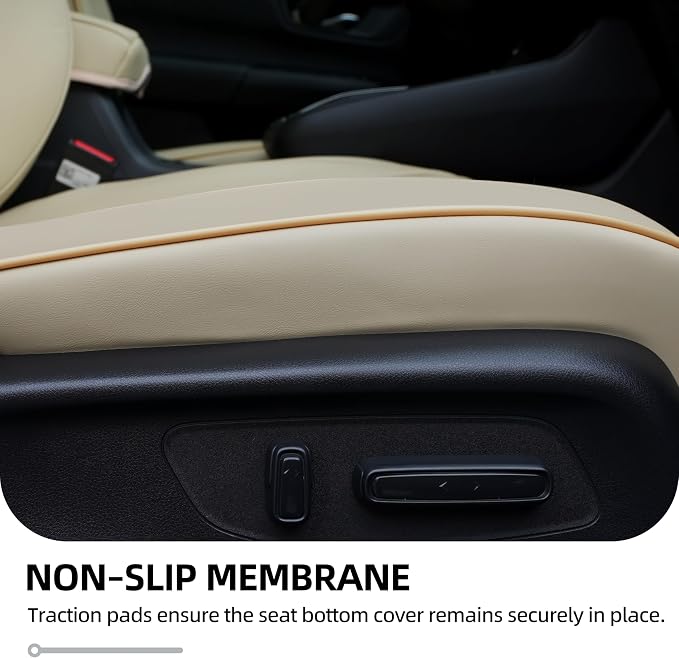 Lolcar CRV Seat Covers Custom Fit for Honda CRV 2023 2024 2025 2026 Leather Car Seat Cover Full Set for Trucks SUV,Waterproof Car Seat Cushion,Faux Leather （Beige） - Image 5