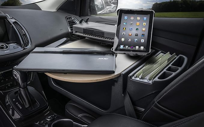 AutoExec AE-RMCD-PS-TAB-11M Roadmaster Car Desk for Your Vehicle Workstation and Mobile Office, Natural with Printer Stand and Tablet Mount | Vehicle Workstation, Mobile Office, Printer Stand, Tablet Mount - Image 2