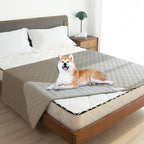 gogobunny Waterproof Dog Blankets for Large Dogs, Pet Bed Cover Breathable | Washable Pee Pads, Quilted Throw Blanket, Furniture Protector for Couch Sofa Bed Car, 82x82 Inch Dark/Light Stone - Image 6