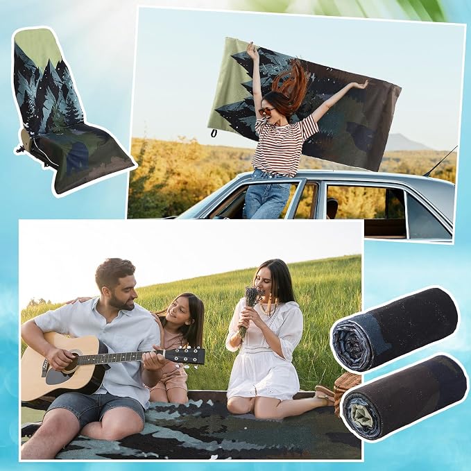 Hahafelt 2 Pack Car Seat Towel Covers Athletic Running Towel Performance Microfiber Post Workout Sweat Washable Cover Non Slip for Seat Outdoor Sport (Bear Ridge) - Image 5