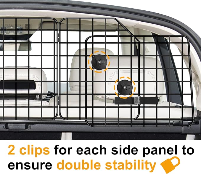 Dog Car Barrier for SUVs, Van, Vehicles, Adjustable Large Pet Barriers, Universal Fit Heavy-Duty Wire Mesh Dog Guard, Pet Divider Gate for Truck Cargo Area, Safety Car Divider, 61.9 Inches - Image 3