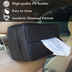 Car Tissue Holder for 120 Standard Tissue,Leather PU Tissues Box Cover for Car Backseat,Extra Large Rectangle Napkin Holder Soft Rectangular,Fits for Kleenex tissues,for Storage& Organization (Black) - Image 5