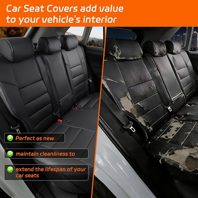 Ranaya Custom Fit Lexus Seat Covers for Lexus GX460 2012–2023 | for Base,Premium,Luxury,7-Passenger Full Set,(Fits 2nd Row Bench Seat),Waterproof Leatherette,Pet & Kid Friendly,Black - Image 8