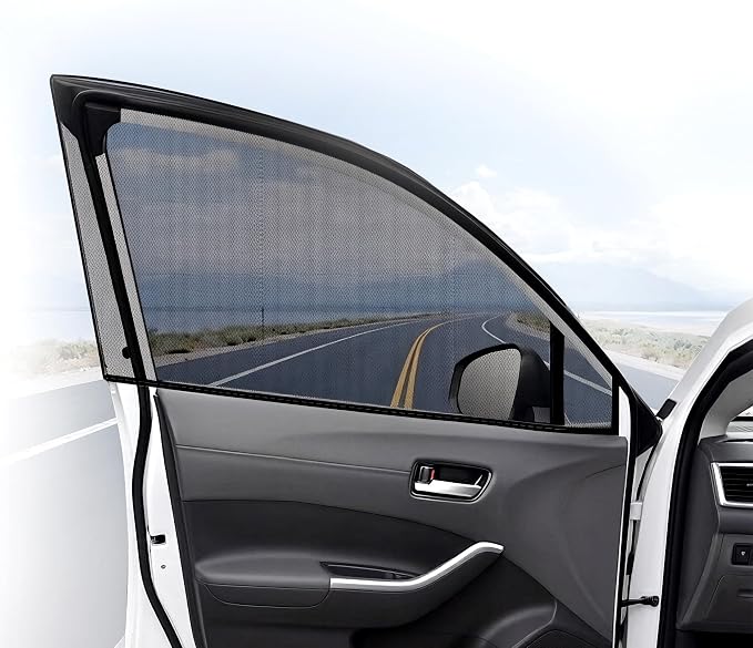2 Pack Breathable Mesh Car Window Sun Shade Cover, 22.8"*24" | Car Window Screens, UV Protection Sunshade, Mosquito Net Curtain, Protect Privacy for Pets/Family by Unknown