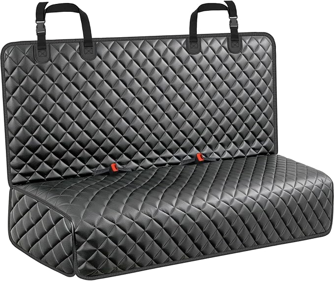 URPOWER Dog Car Seat Cover for Back Seat, Waterproof PU Leather | Non-Slip, Scratch-Resistant Rear Bench Seat Protector for Dogs, Easy to Clean, for Large Sedans & Large SUVs by URPOWER