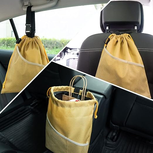 GNEGNI 2PCS Hanging Car Garbage Can - Waterproof Leakproof Trash Bag | Car Trash Can with Durable Leakproof Lining, Keeps Vehicle Clean and Neat - Image 7