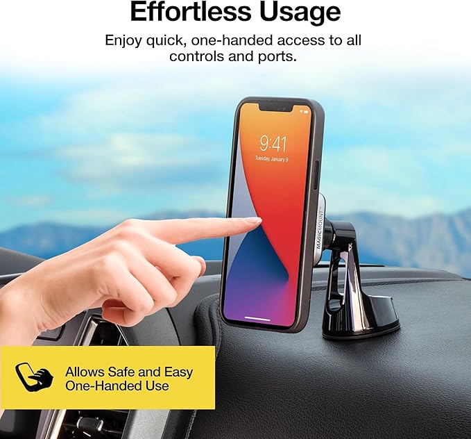 Scosche MP2WD-XTSP MagicMount Pro2 Magnetic Car Phone Holder - Ultimate Magnetic Car Mount for Windshield or Dashboard with Suction Cup - Compatible with MagSafe, iPhones, Galaxy, Pixel & Smartphones - Image 6