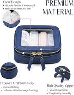 Clear Makeup Bag with Zipper Small Travel Cosmetic Case Navy Blue Mini Pouch for Purse Accessories Car Storgae Essentials Bag Purse Pouch Organizer Compact Small Clear Toiletry Bag for Traveling - Image 2
