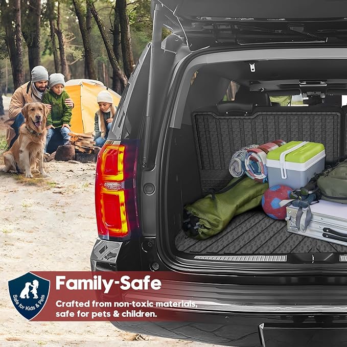 T TGBROS for Chevrolet Tahoe Floor Mats 2015-2020 All-Weather Full Set Custom Fit TPE Liners Back Seat Protector Cargo Liner Trunk for Chevy Tahoe/GMC Yukon Accessories 6PCS - Image 4