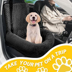Dog Car Seat for Small Medium Dogs,Detachable Washable Travel Safety Pet Booster Seat, Comfy Ultra Soft and Multifunctional Car Travel Bed,Black - Image 2